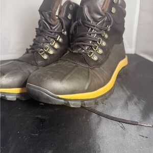Men's Brown and Yellow Hiking Boots